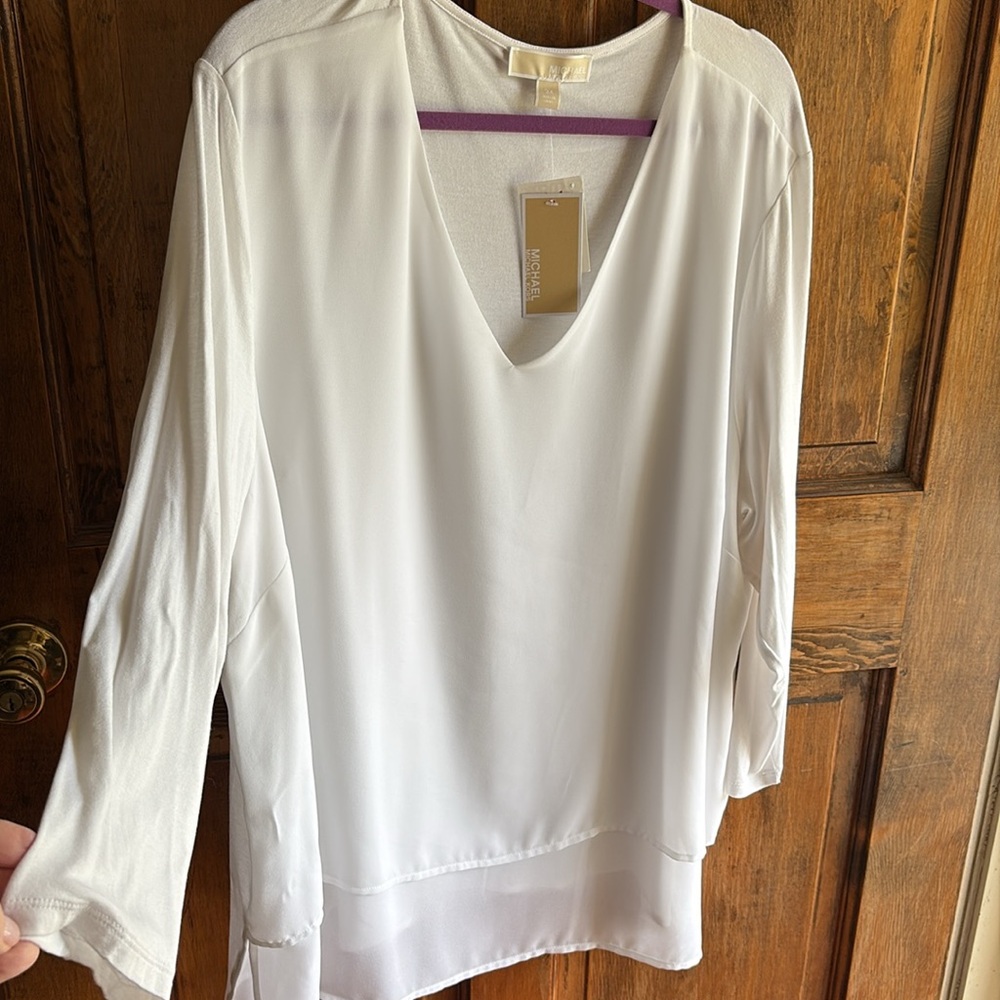 NWT Michael Kors vneck semi sheer tunic top size 3x